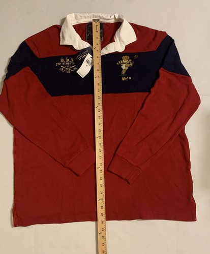 Polo Ralph Lauren Bear 🐻 Rugby Sweater RED Men’s ( XL) NWT - Picture 15 of 19