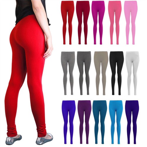 Ladies Womens Plain Basic Elasticated 