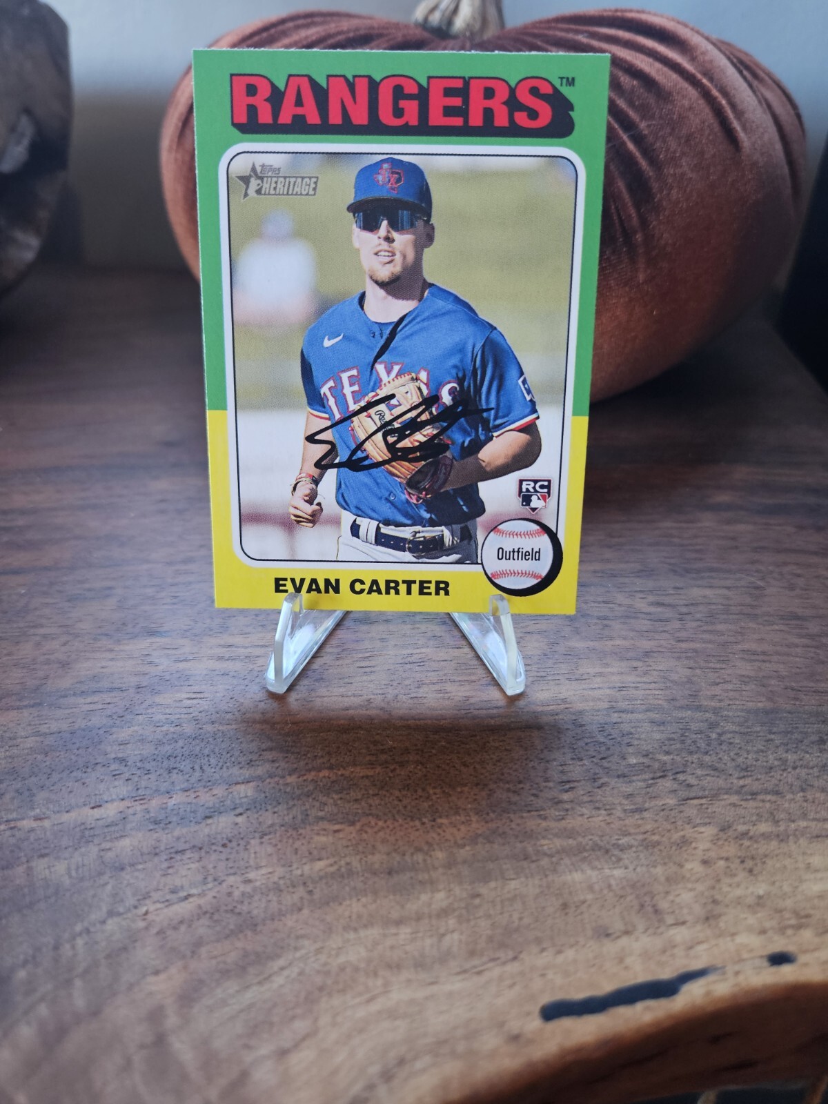 Evan Carter Rookie RC 2024 Topps Heritage Baseball Card #170 Texas Rangers