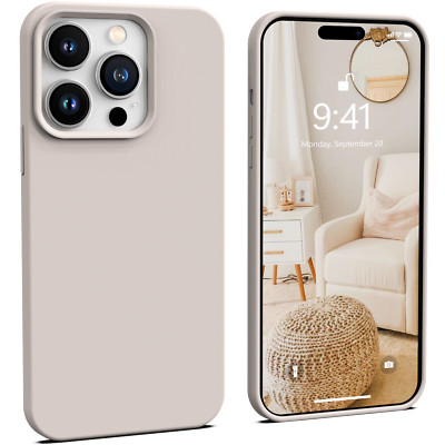 For iPhone 14 Pro Max Silicone Case Slim Cover Shockproof Protective Apple Safe