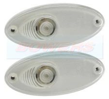 2x Hella Clear White Front Oval Marker Lights Lamps Swift Sterling Abbey Caravan