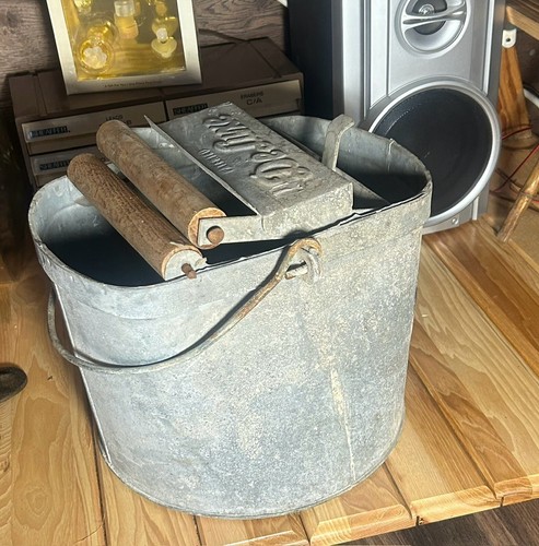 Deluxe Galvanized Wood Ringers Rollers Partial Label Rustic Condition Cabin Art - Picture 6 of 11