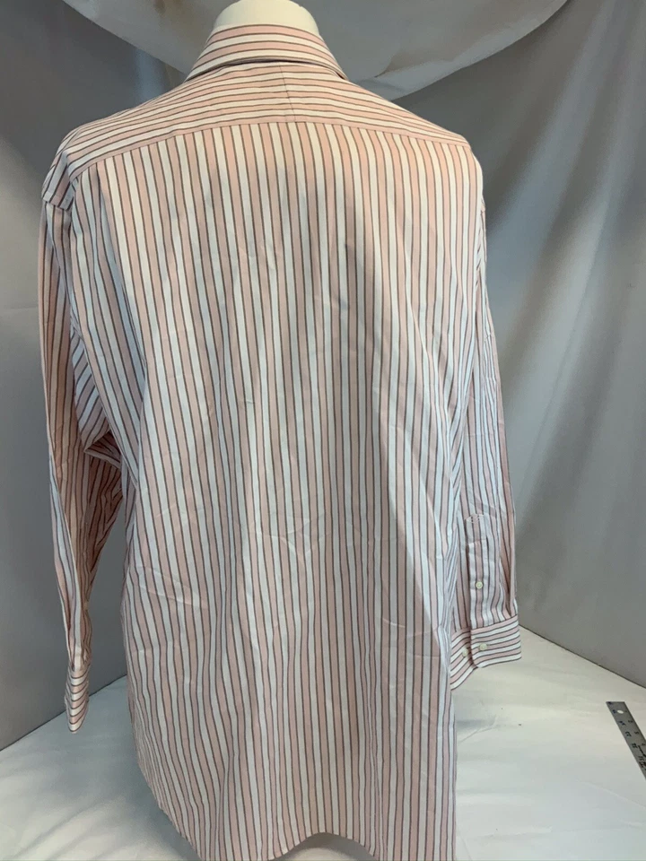 Camisa Joseph Abboud 17.5 33 Rosa Rayas Algodón Hong Kong Nueva con Etiquetas $98 YGI H0-232 Foto 4 de 4