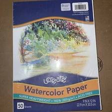 UCreate Super Heavyweight Watercolor Paper Pack 9x12"
