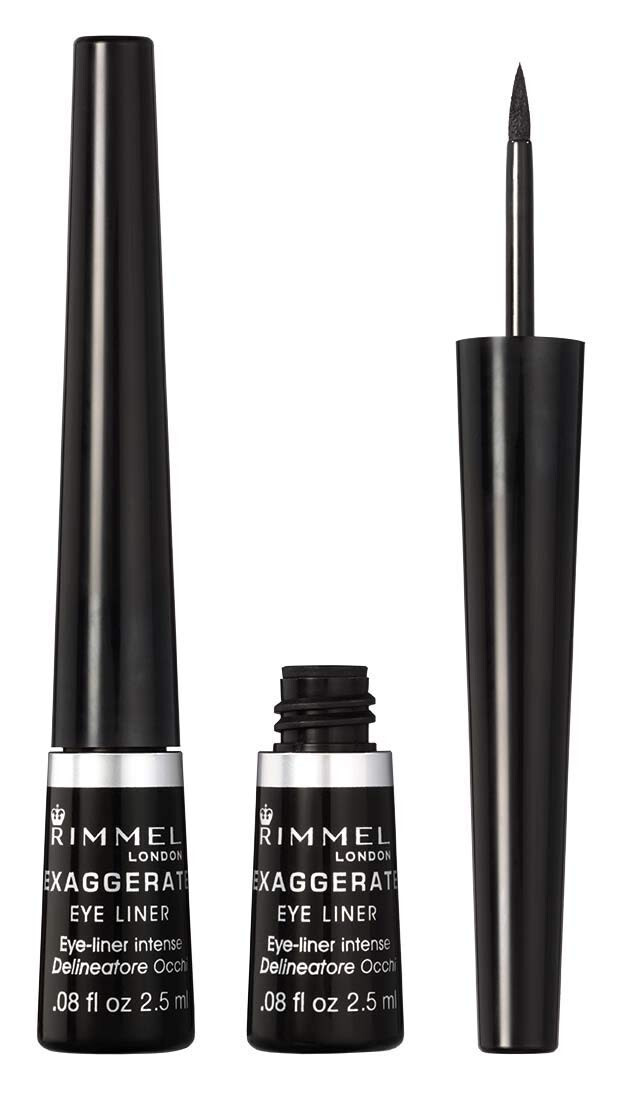 Delineador de ojos líquido exagerado Rimmel London Scandaleyes,001, negro, 0,08 oz impermeable
