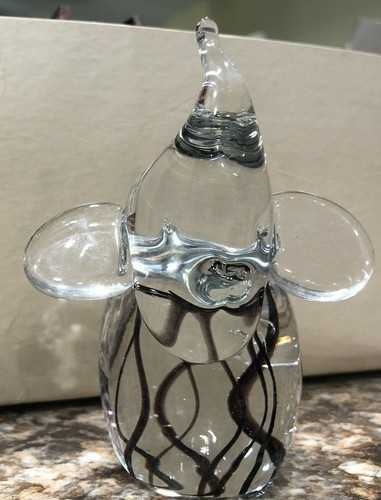 Vintage 4” ENESCO GLASS Swirl ELEPHANT Art Glass - Picture 4 of 12