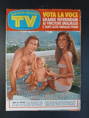 magazine SORRISI and CANZONI year 1973 - number 31 - Bongiorno, Zuccoli and Michelino
