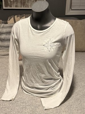 Jaded by Knight Lost Angels Women s leather Cross Embroidered M Long Sleeve Top