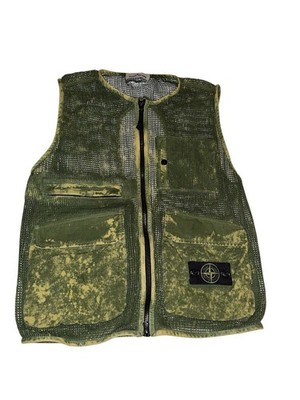 Stone Island SS22 Off-Dye OVD Mesh Utility Vest Green Men s M VERY RARE