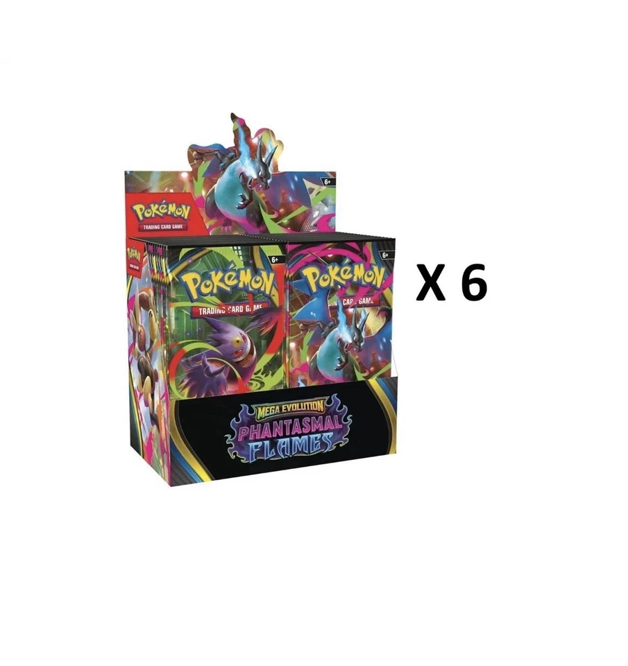 Pokemon Phantasmal Flames Booster Box ME01 Mega Evolutions Case of 6 ships 11/14