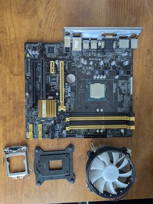 Motherboard, CPU,  RBG Heatsink Bundle (ASUS B85M-E and Intel Core i7-4770)