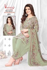 Synthetic Salwar Kameez Designer Readymade Punjabi Indian Crepe Suit Pakistan