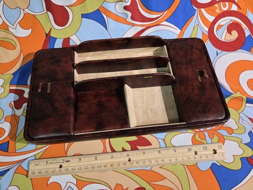 Handmade English Leather Valet Tray for Scully & Scully NY – Vintage 13x7
