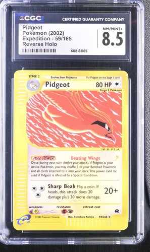 CGC 8.5 Pidgeot 59/165 Expedition Reverse Holo Pokemon Card