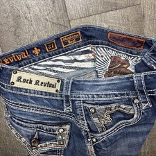 Rock Revival Stephanie Boot Cut Jeans Women  s Size 27 Flip Pocket 30x33 