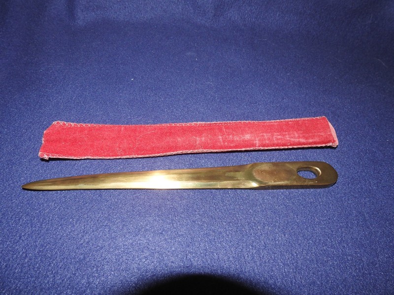 Heavy Brass Letter Opener with Fabric Cover - SALE PRICE!