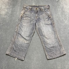 Wrangler Carpenter Jeans Boys 10 Husky Blue Denim Cotton Straight Leg Workwear