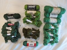 Needloft Plastic Canvas Yarn, Pre-Owned, Avocado/Forest/Mint/Xmas Green/Holly