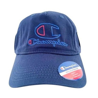 Champion Navy Blue Mens Adjustable OSFA Baseball Cap With Relaxed Fit & Pre-Curv