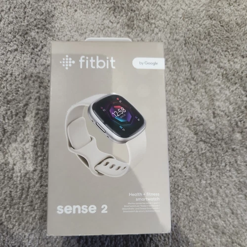 Fitbit Sense 2 Wristband Activity Tracker - Lunar White/Platinum Aluminum...