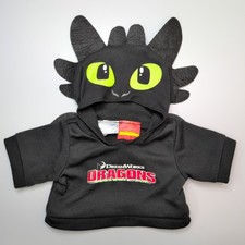 Build a Bear How To Train Your Dragon Black Toothless Hoodie Top DreamWorks