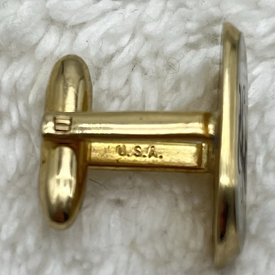 Vintage Hickok Monogram E Two Tone Cufflinks - Image 4 of 4