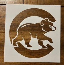 Cubs Logo 10 MIL Laser Cut Mylar Reusable Stencil Painting Art Supplies