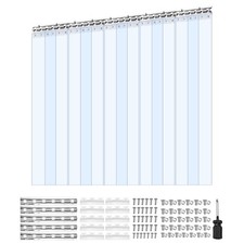 Clear PVC Strip Curtain, 96 in Height x 60 in Width x 0.08 in Thickness, 10 PCS