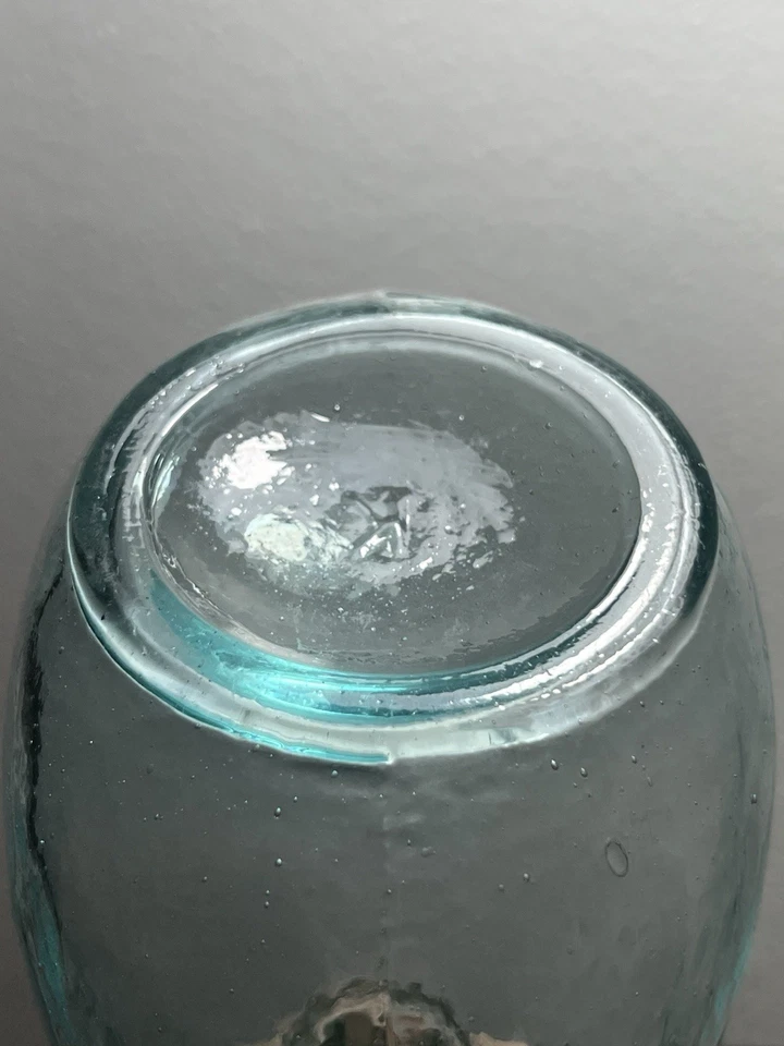 Hermoso frasco de calabaza botella de vidrio antiguo de la era de la Guerra Civil Foto 3 de 3