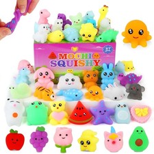 Mochi Squishy Toys, 27pcs Mini Kawaii Squishies Party 1-2 Inches, Multicolor