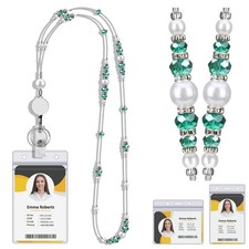 Lanyards for ID Badges and Keys, Retractable Badge Lanyard Women, Green