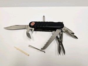 Wenger SwissBuck Remedy Retired Vintage Swiss Army Knife Black Multi Tool!