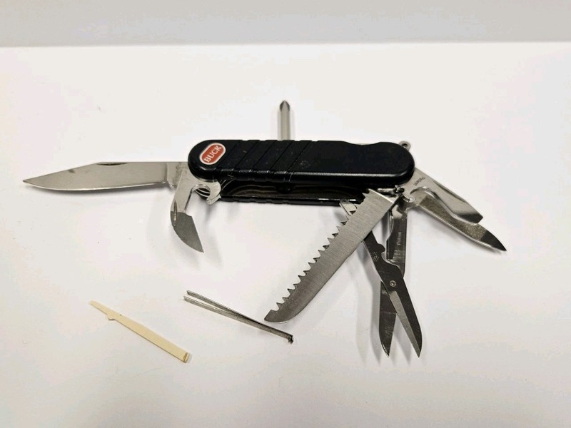 Wenger SwissBuck Remedy Retired Vintage Swiss Army Knife Black Multi Tool!