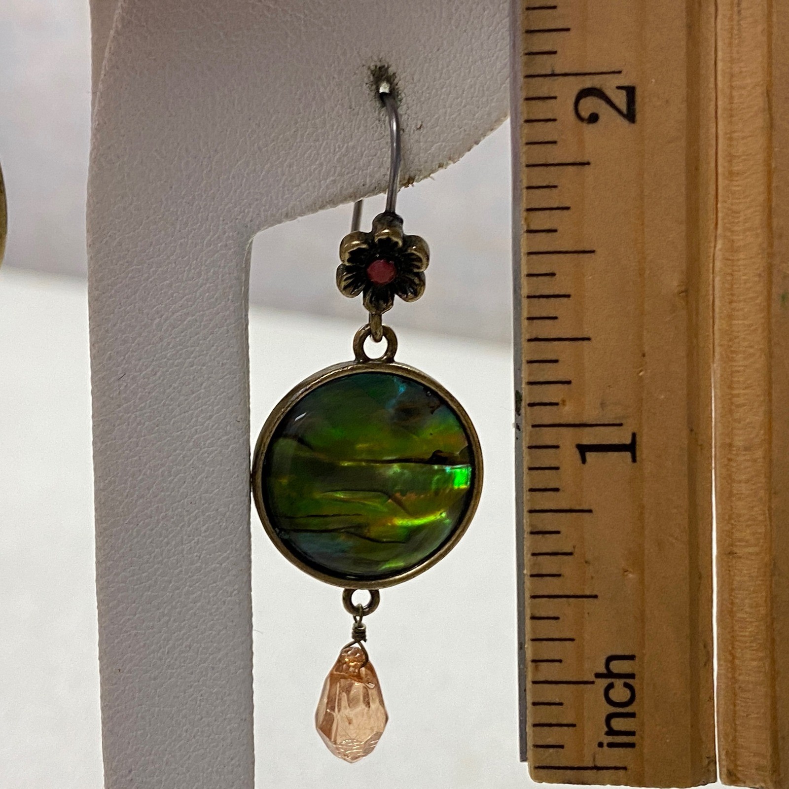 Handmade Abalone Shell Teardrop Hook Earrings in … - image 4