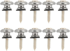 10Pcs Mushrooms Head Guitar Strap Buttons Strap Locks Metal End Pin with Screw f