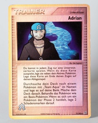 Trainer Adrian 71/95 Team Magma vs. Team Aqua Reverse Holo Deutsch Pokémon - LP
