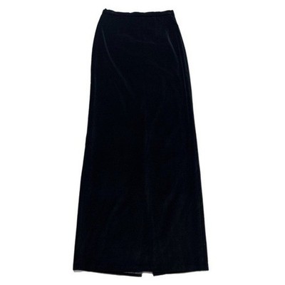 VTG 90s Black Velvet Maxi Skirt S Whimsy Goth Dark Academia