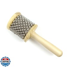 LOONELO Wooden Hand Cabasa with Stainless Steel, Hand Shaker Percussion Instr