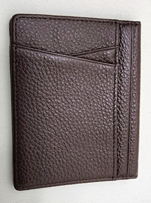 NWT Unaone Slim Minimalist Leather Bifold Wallet Brown Card Holder