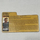 GI JOE ARAH 1988 Night Force Outback File Card Only!!!
