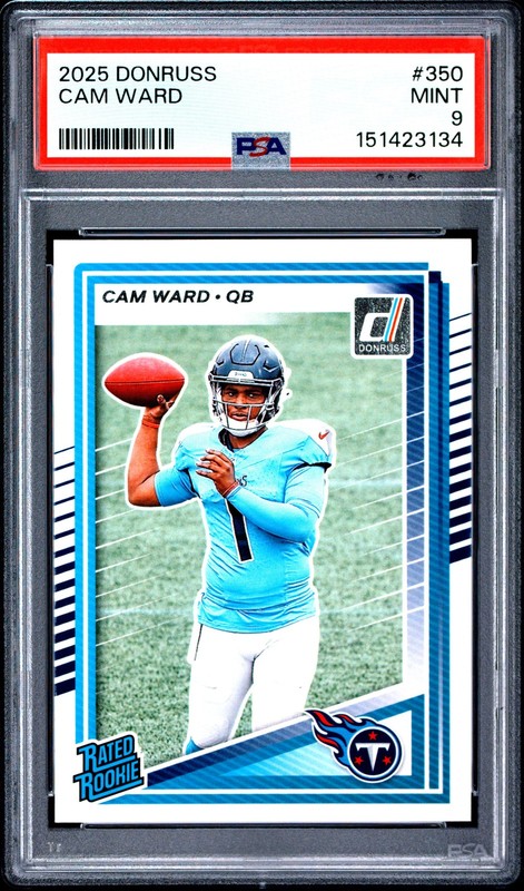 2025 PANINI DONRUSS #350 CAM WARD ROOKIE RC PSA 9