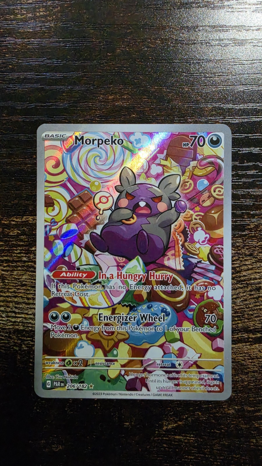 Pokémon TCG Morpeko 206/182 SV04 Paradox Rift Illustration Rare Holo