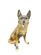Vintage Wilhelm Rittirsch WR Dresden Germany Porcelain German Shepherd Figurine
