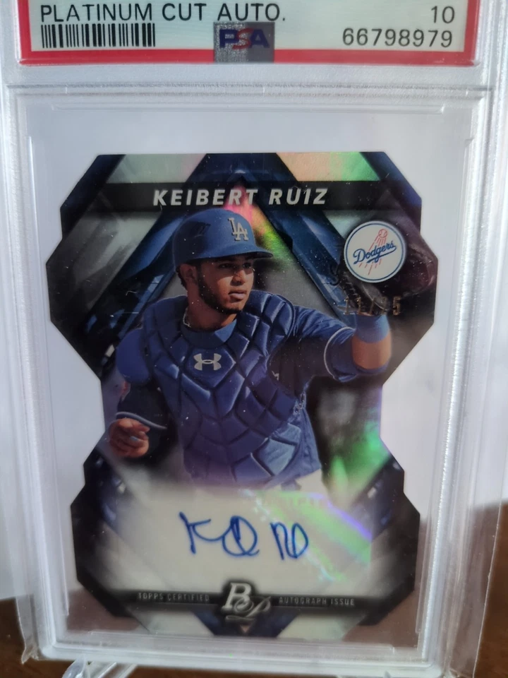 2018 Bowman Platinum Cut Keibert Ruiz PSA 10 GEM MT Auto #PCA-KR - Image 3 of 3
