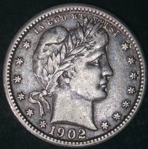 1902 25C Barber Quarter XF/AU