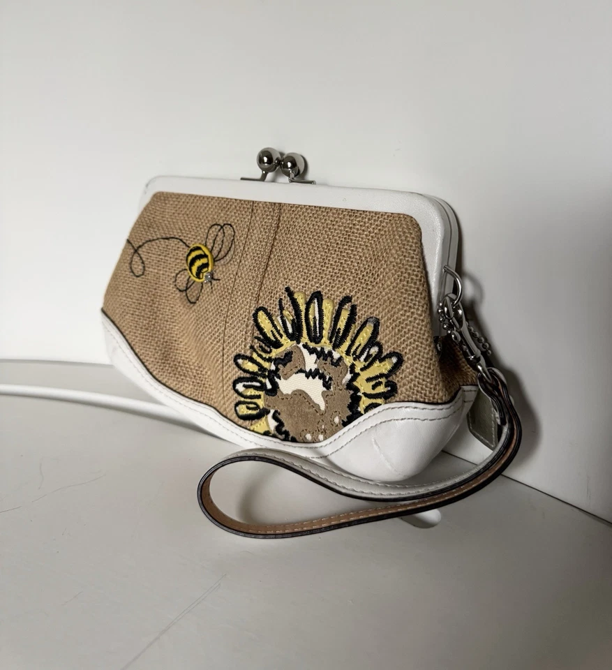 Bolso de Mano Coach Bumble Bee Kisslock Edición Limitada Vintage Foto 2 de 4