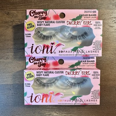 Ioni Cherry On The Top 3D Faux Mink Lashes~Wispy Natural Cluster Baby Flare~2set