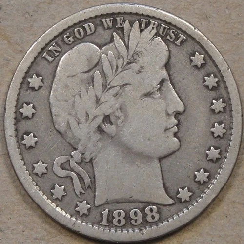 1898-O Barber Quarter 25c Borderline F as Pictured L3-2