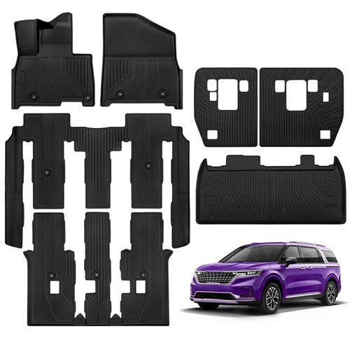 Floor Mats for Kia Carnival MPV Hybrid 8 Seat 2025 (Not Fuel)Full Set All Weath.