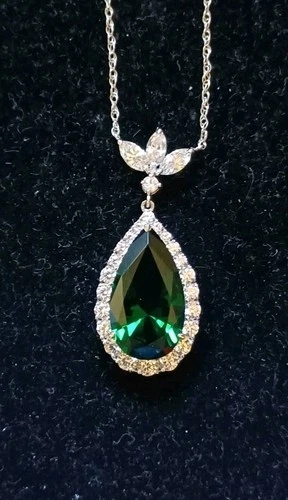 NEW HSN ABSOLUTE Daniel K Dani By Daniel K Green Emerald 925 Silver Necklace - product listing photo